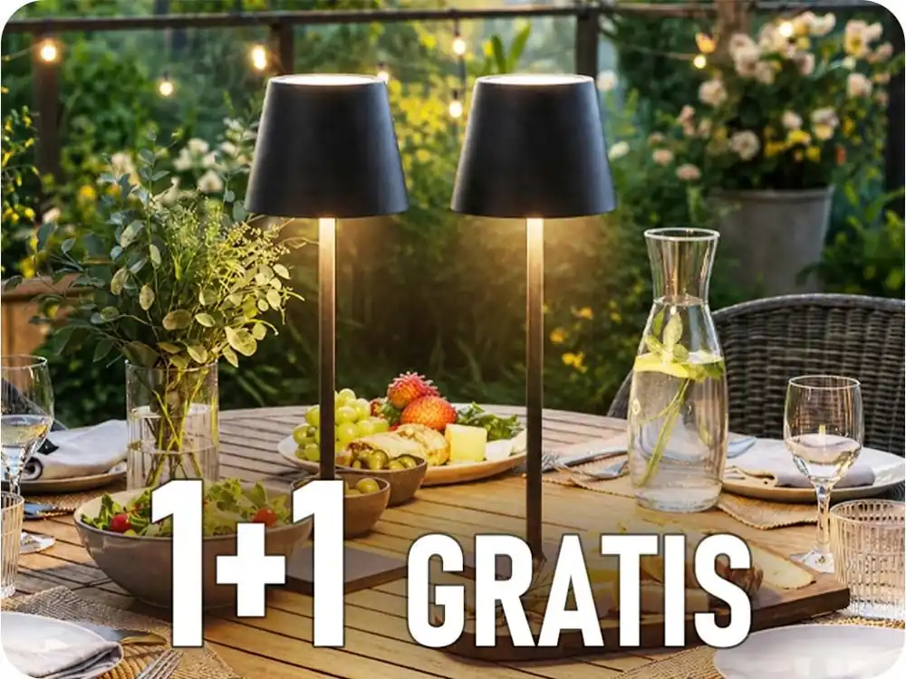 Plată securizată Lampă de masă TAZA 3.5W, 400lm, CCT, reîncărcabilă, neagră, 1+1 gratis! [203853-II]