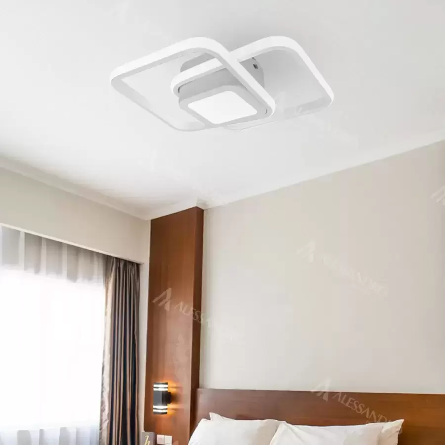 Lustra LED DUOFORM 21W, 3 Patrate, lumina Rece/Calda/Neutra, Alb Retur gratuit
