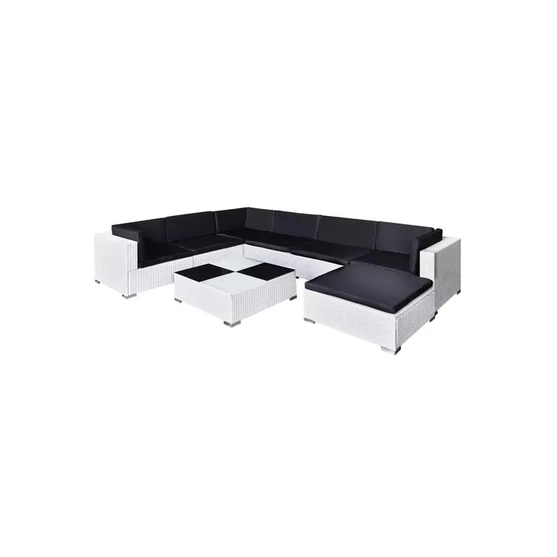 Set mobilier de gradina din poliratan 24 piese Alb Super ofertă
