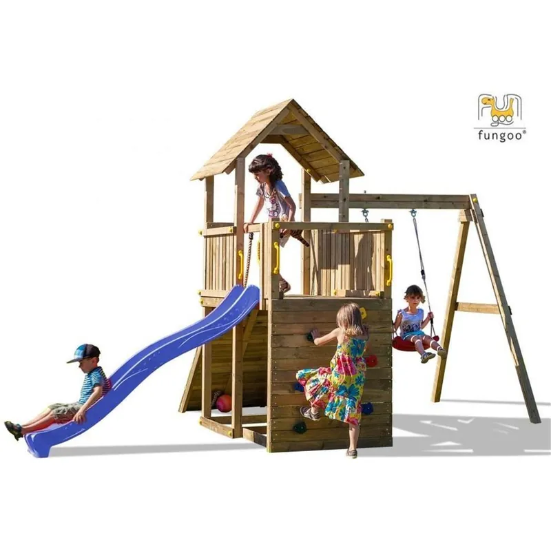 Complex de joaca Fungoo Carol 3, 310 x 460 x h290cm, tobogan 2.2m Reducere extra
