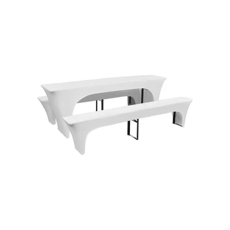 Preferatul clienților 3 huse elastice pentru masa si banci berarie 220 x 50 x 80 cm, alb