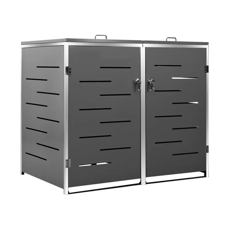 Magazie pentru două pubele, 138x77,5x115,5 cm, oțel inoxidabil Ofertă
