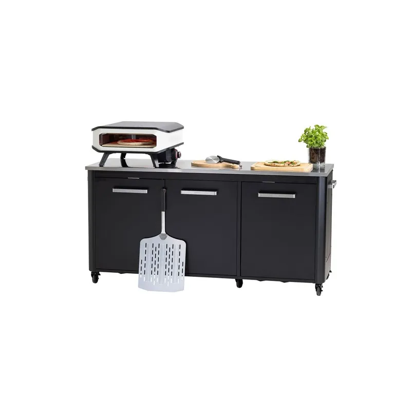 Preț redus Modul bucatarie de exterior cu 3 usi, spatii depozitare si blat de lucru din inox Cozze negru 180 x 60 x 90 cm 90528