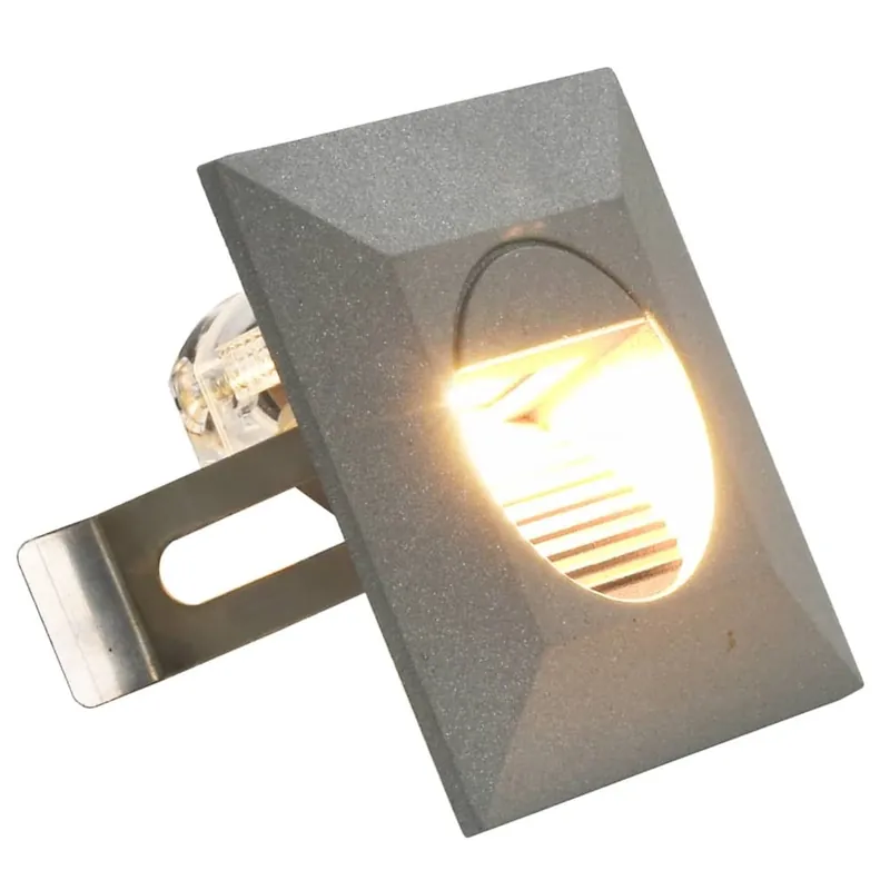 Plată securizată Lampi de perete led de exterior, 6 buc., argintiu, 5 w, patrat