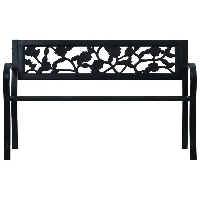 Banca de gradina, negru, 125 cm, otel Preț promoțional