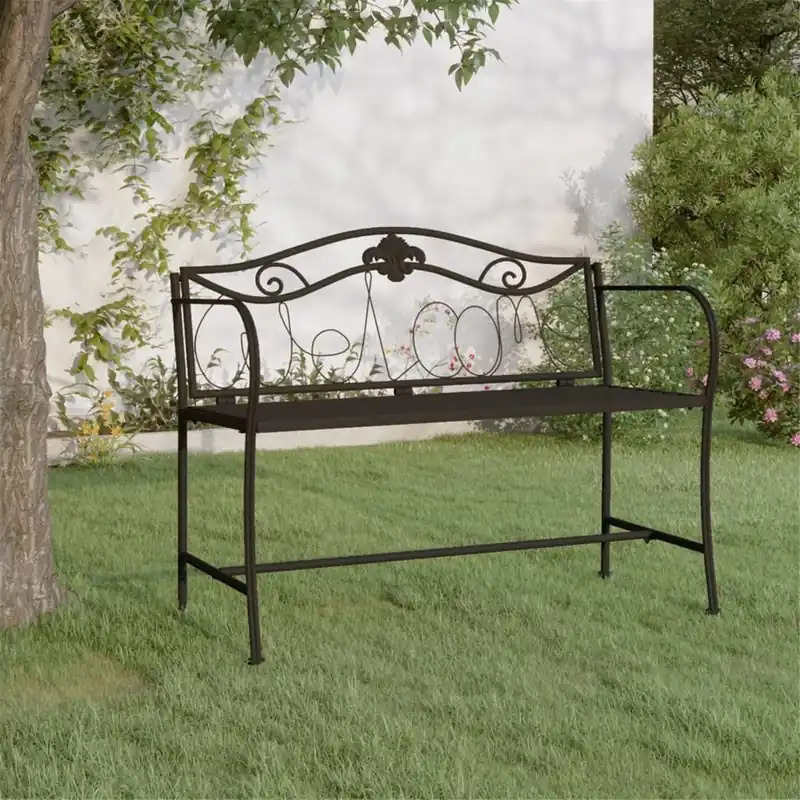 Popular Banca de gradina cu 2 locuri, negru, 104 cm, otel