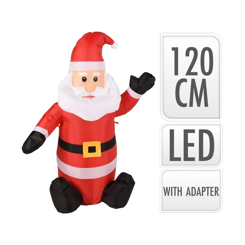 Moș Crăciun gonflabil cu LED, 120 cm Ieftin