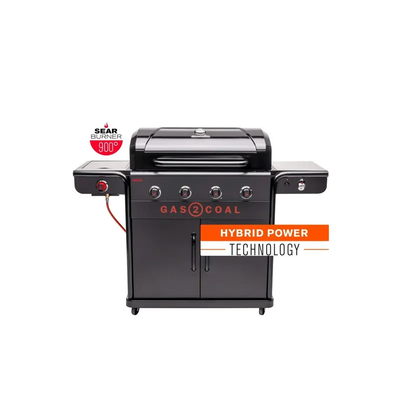 Gratar pe gaz si carbuni hibrid Char-Broil Gas2Coal 2.0 440 Special Edition, plita si sear burner 140995 Ieftin