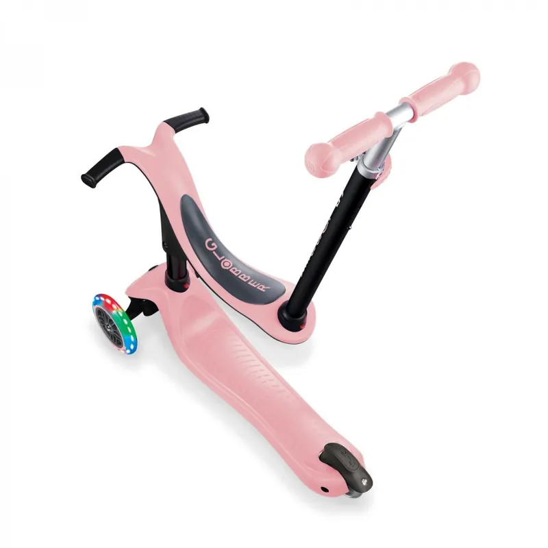 Promoție Trotineta globber go-up sporty, 3 in 1, cu lumini, culoare roz pastel