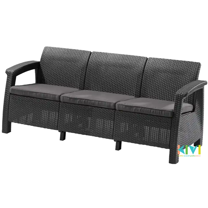 Noutate Canapea pentru gradina si terasa Keter Corfu Love Seat Max 258975 gri antracit