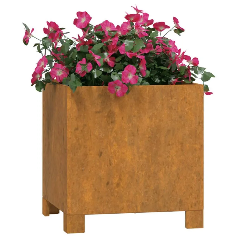 Retur gratuit Jardiniera cu picioare, ruginiu, 32x30x33 cm, otel corten