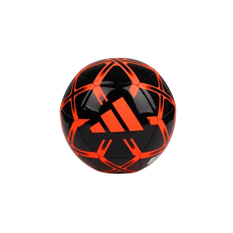 Reducere de preț Mingie de fotbal adidas starlancer negru cu rosu, marimea 5