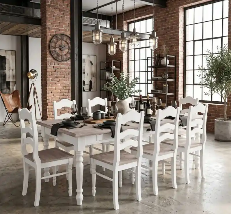 Set Dining Shabby Chic cu 8 Scaune Ofertă