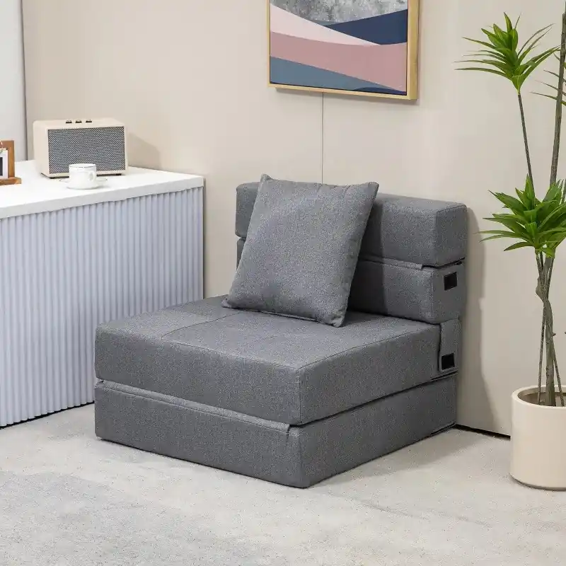 Canapea extensibilă 70 cm x 70 cm x 61 cm gri închis Popular