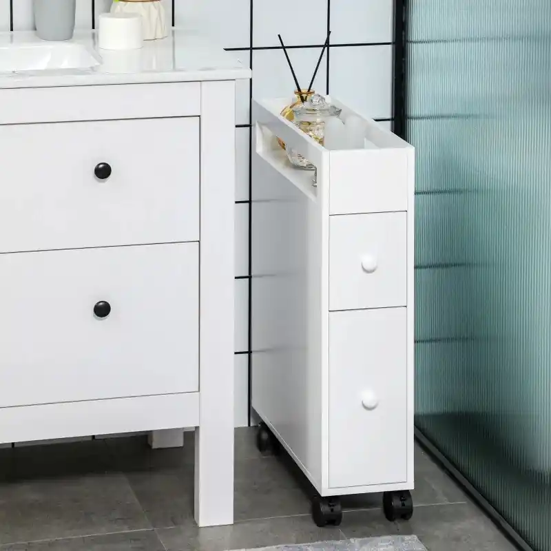 Disponibil imediat Dulap îngust pentru baie 16 x 49,5 x 66 cm alb