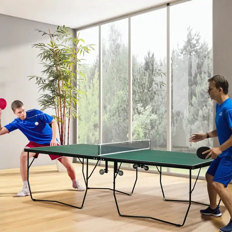 Masă pentru tenis de masă 274 x 152,5 x 76 cm verde Retur ușor